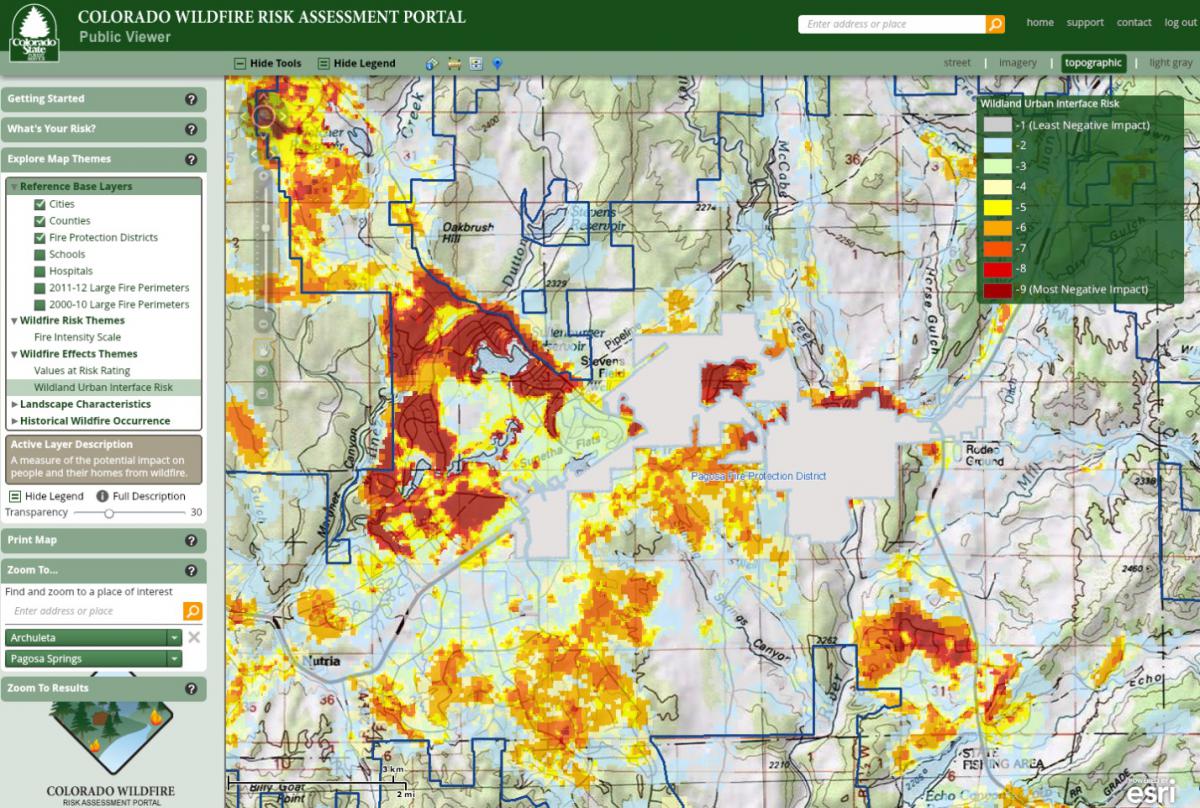 Colorado Wildfire Risk Assessment Portal